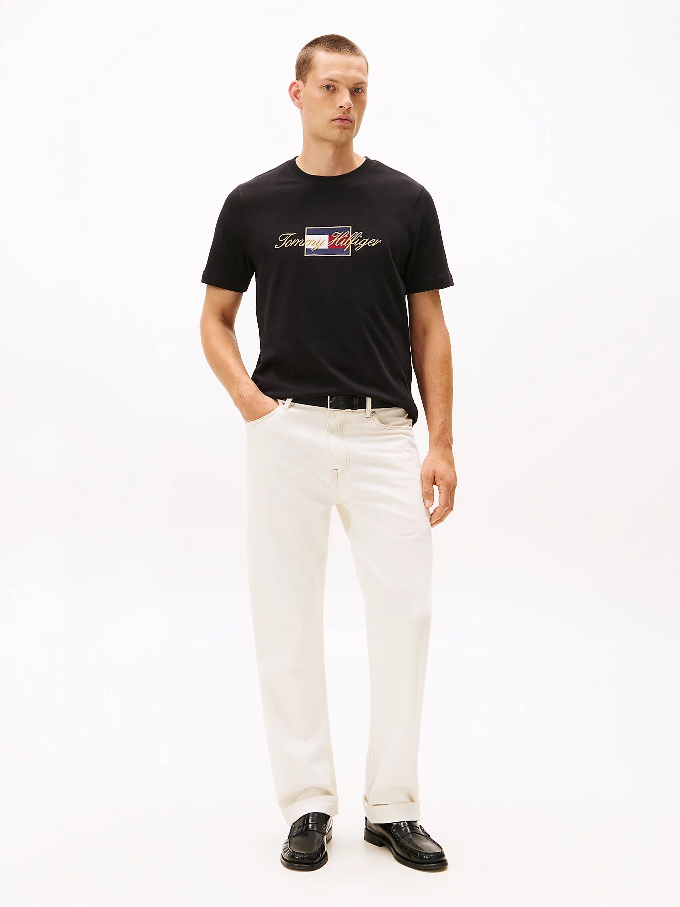 Tommy Hilfiger - Áo thun tay ngắn nam Logo Embroidery Crew Neck T-Shirt