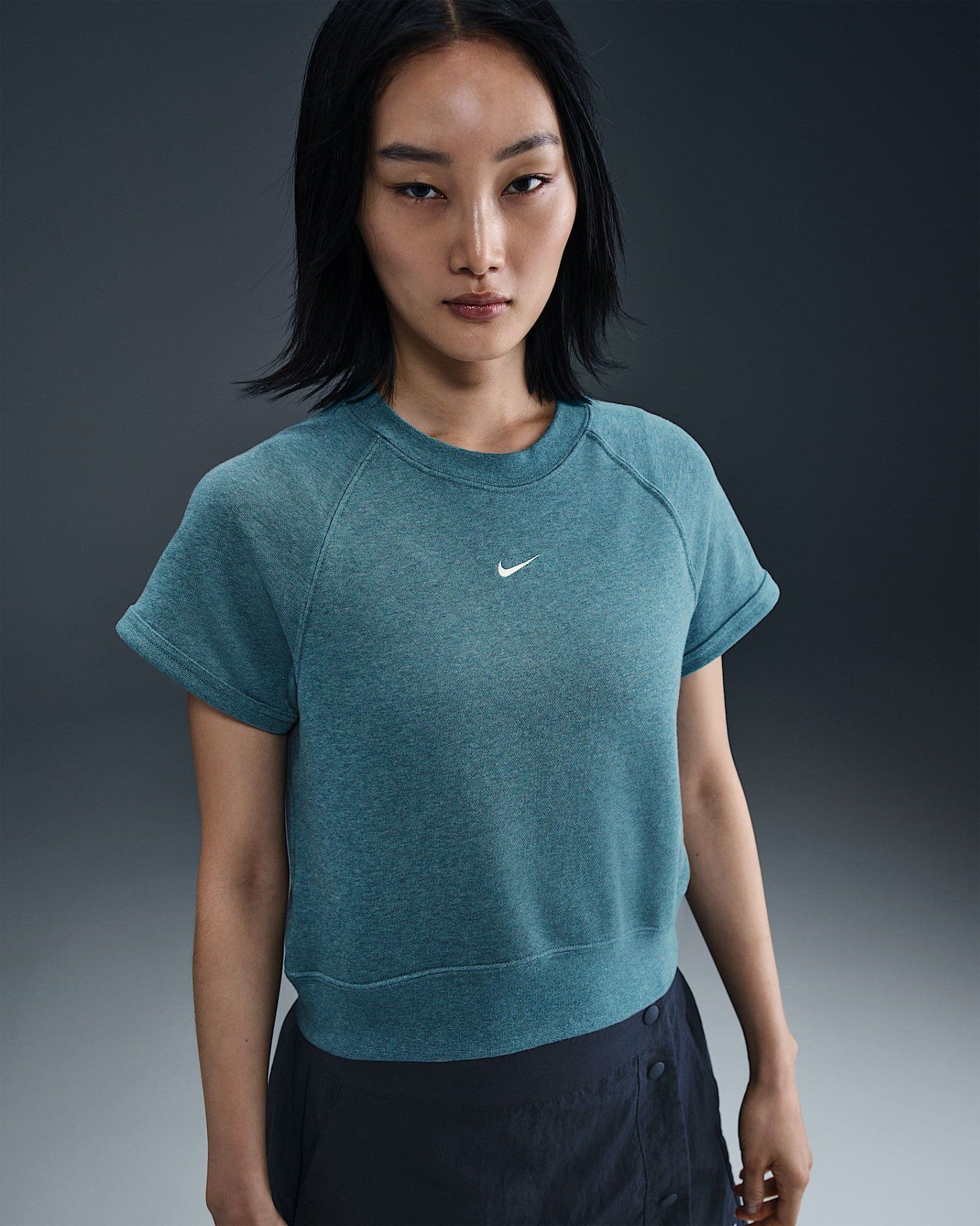 Nike - Áo thun tay ngắn thể thao Nữ Sportswear Chill Terry Women's Short-Sleeve French Terry Top