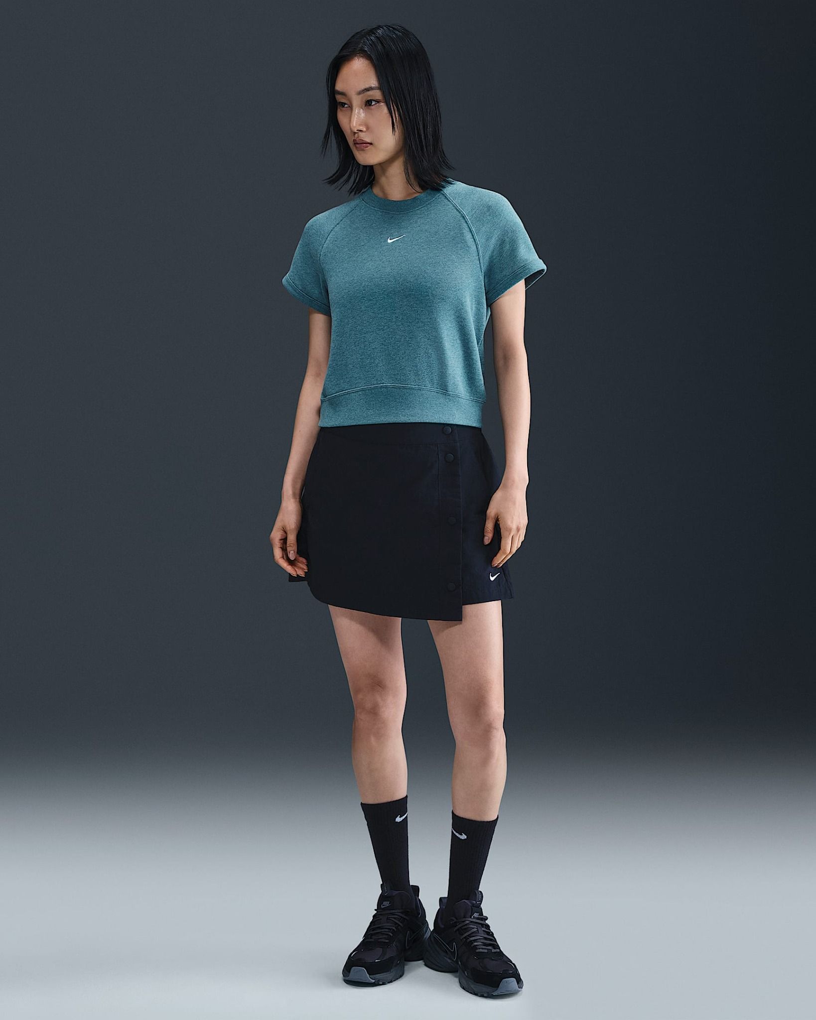 Nike - Áo thun tay ngắn thể thao Nữ Sportswear Chill Terry Women's Short-Sleeve French Terry Top