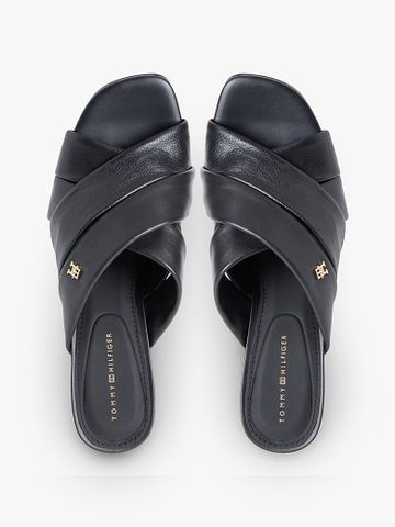 Tommy Hilfiger - Giày Cao Gót Nữ Leather Crossover Strap Heeled Mules