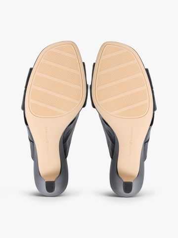 Tommy Hilfiger - Giày Cao Gót Nữ Leather Crossover Strap Heeled Mules