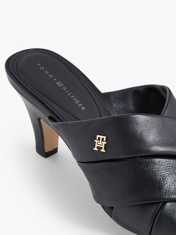 Tommy Hilfiger - Giày Cao Gót Nữ Leather Crossover Strap Heeled Mules