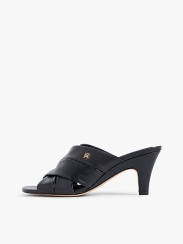 Tommy Hilfiger - Giày Cao Gót Nữ Leather Crossover Strap Heeled Mules