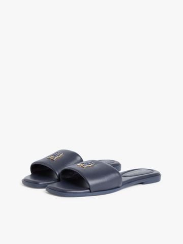 Tommy Hilfiger - Dép Quai Ngang Nữ Leather TH Monogram Strap Mules