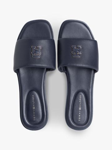 Tommy Hilfiger - Dép Quai Ngang Nữ Leather TH Monogram Strap Mules