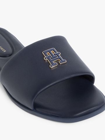Tommy Hilfiger - Dép Quai Ngang Nữ Leather TH Monogram Strap Mules