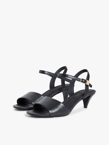 Tommy Hilfiger - Xăng Đan Nữ Leather Open Toe Heeled Sandals