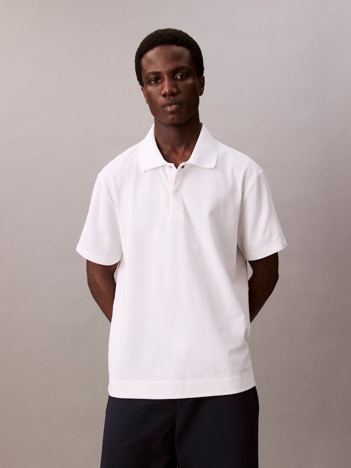 Calvin Klein - Áo polo tay ngắn nam Cotton Blend Pique Classic Polo Shirt