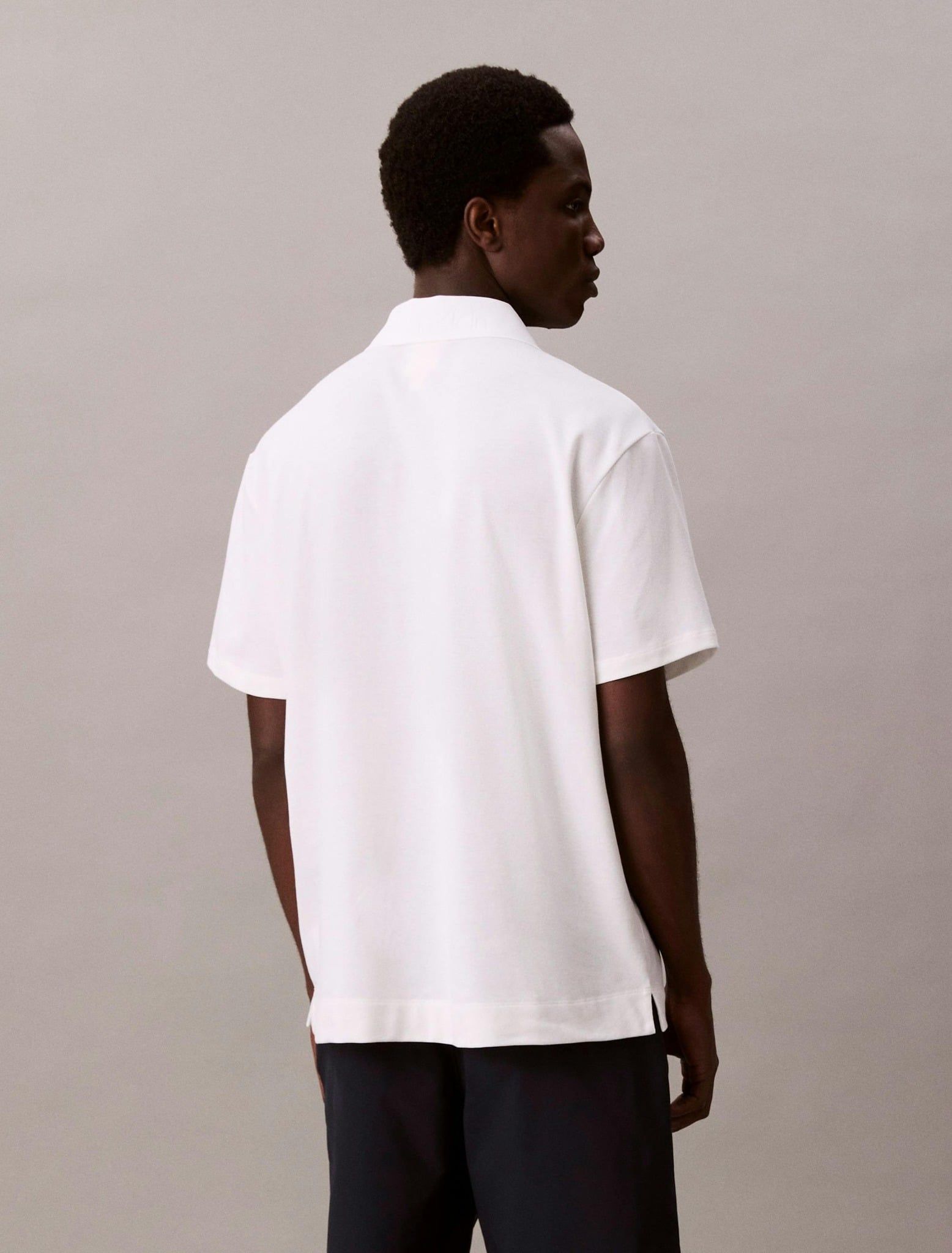 Calvin Klein - Áo polo tay ngắn nam Cotton Blend Pique Classic Polo Shirt