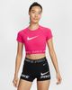 Nike - Áo ôm tay ngắn thể thao Nữ Pro Women's Dri-FIT Short-Sleeve Cropped Graphic Top