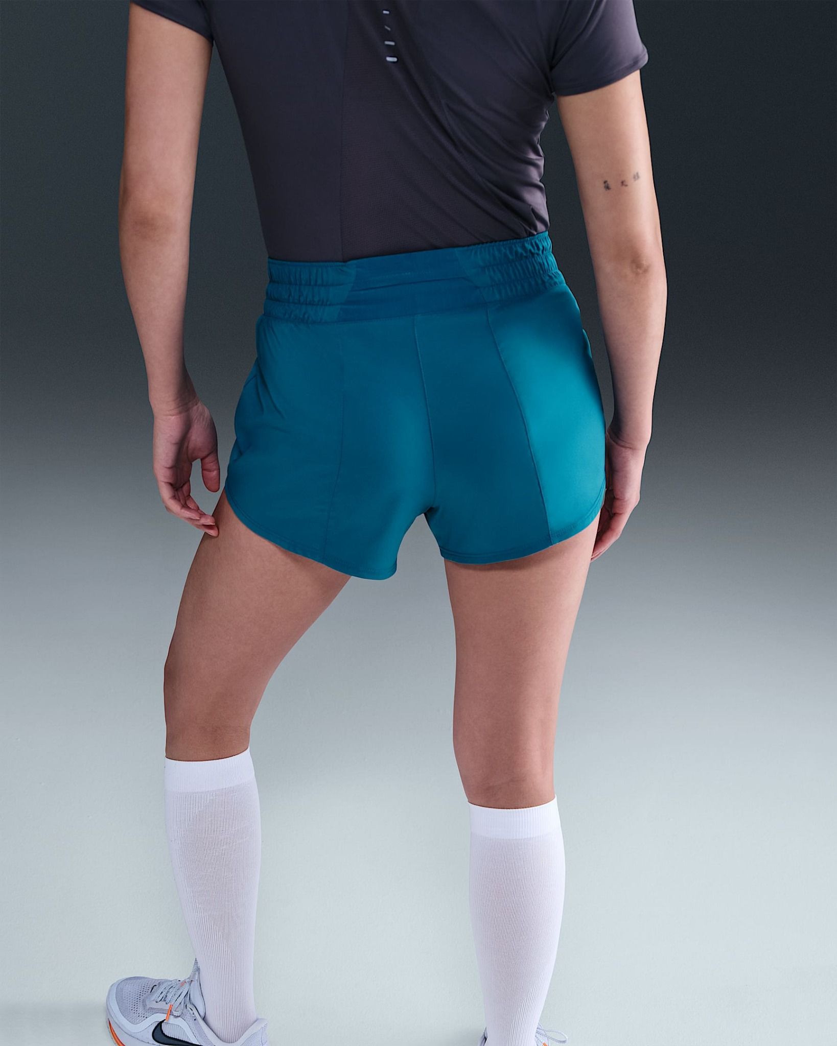 Nike - Quần ngắn thể thao Nữ One Swoosh Women's Dri-FIT Mid-Rise Loose Brief-Lined Running Shorts