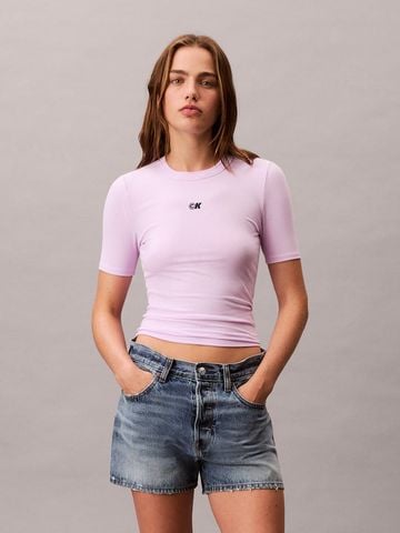 Calvin Klein - Áo phông thời trang nữ CK Logo Modal Stretch Classic Tee