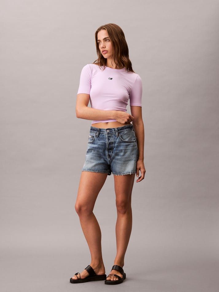 Calvin Klein - Áo phông thời trang nữ CK Logo Modal Stretch Classic Tee