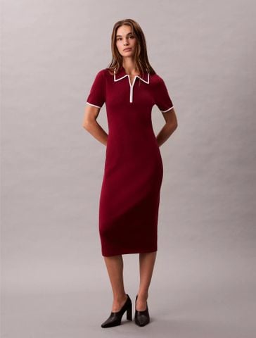 Calvin Klein - Đầm nữ Colorblock Trim Midi Dress