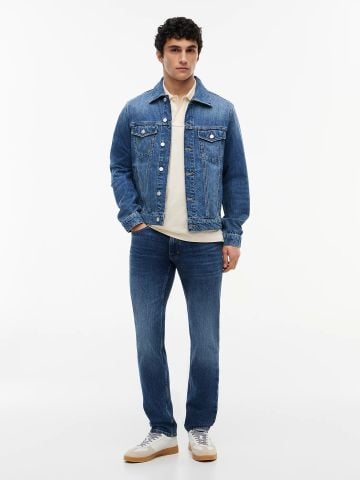 Tommy Hilfiger - Áo Khoác Jean Nam Ryan Faded Denim Trucker Jacket