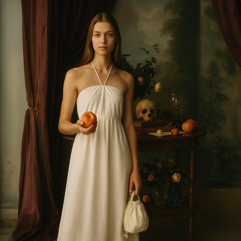 Calvin Klein - Đầm nữ Cotton Twill Halter Dress