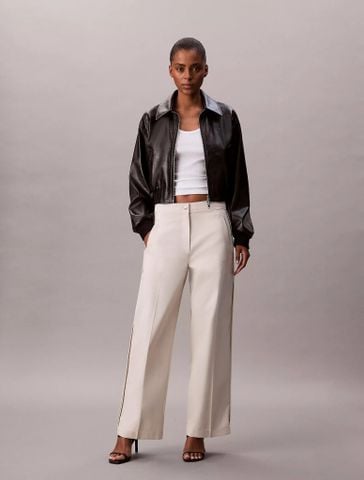 Calvin Klein - Quần dài nữ Cotton Twill Logo Tape Pants