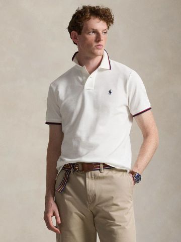 Ralph Lauren - Áo Thun Có Cổ Nam Custom Slim Fit Mesh Polo Shirt
