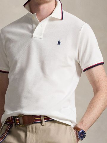 Ralph Lauren - Áo Thun Có Cổ Nam Custom Slim Fit Mesh Polo Shirt