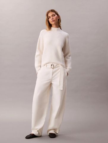 Calvin Klein - Quần Vải Nữ Cotton Belted Pants