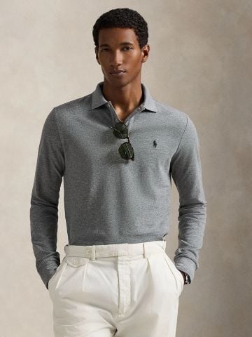 Ralph Lauren - Áo Thun Có Cổ Nam Custom Slim Fit Mesh Polo Shirt