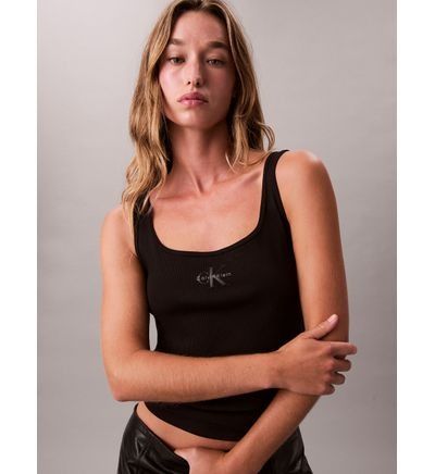 Calvin Klein - Áo ba lỗ nữ CK Monogram Scoop Rib Tank Top