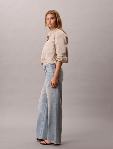 Calvin Klein - Quần Jean Dài Nữ Low Rise Logo Tape Baggy Jeans - 3
