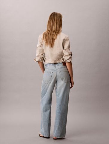 Calvin Klein - Quần Jean Dài Nữ Low Rise Logo Tape Baggy Jeans - 2