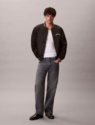 Calvin Klein - Áo Bomber Nam Long Sleeve Unfilled Nylon Tipped Graph