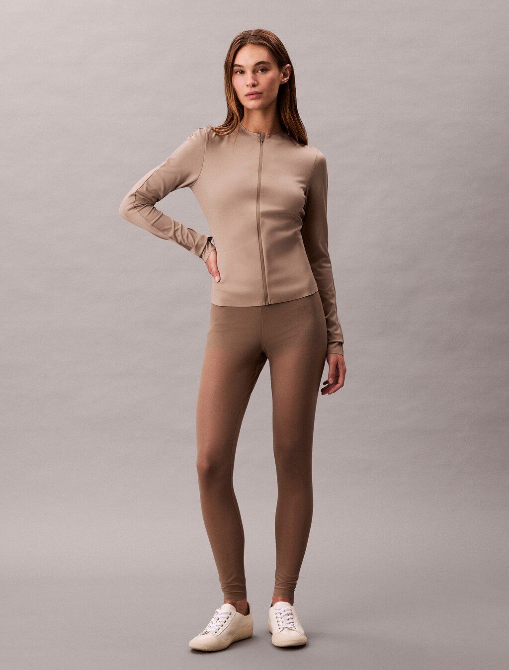 Calvin Klein - Quần dài ống bó thể thao nữ Invisibles Mesh Legging