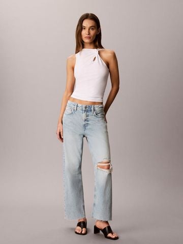 Calvin Klein - Quần Jean Dài Nữ Relaxed Crop Jeans