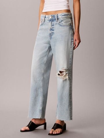 Calvin Klein - Quần Jean Dài Nữ Relaxed Crop Jeans
