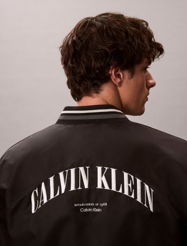 Calvin Klein - Áo Bomber Nam Long Sleeve Unfilled Nylon Tipped Graph