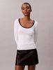 Calvin Klein - Áo len tay dài nữ Cotton Blend Classic Scoopneck Sweater