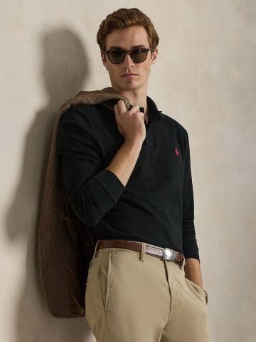 Ralph Lauren - Áo Thun Có Cổ Nam Custom Slim Fit Mesh Polo Shirt