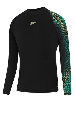 Speedo - Áo bơi tay dài chống nắng bé trai Speedo Junior Boys L/S Tech Panel Rashtop