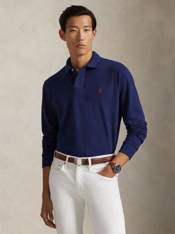 Ralph Lauren - Áo Thun Có Cổ Nam Custom Slim Fit Mesh Polo Shirt