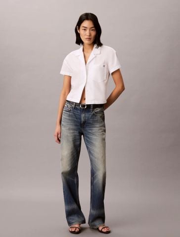 Calvin Klein - Áo Sơ Mi Nữ Cotton Poplin Boxy Shirt - 4
