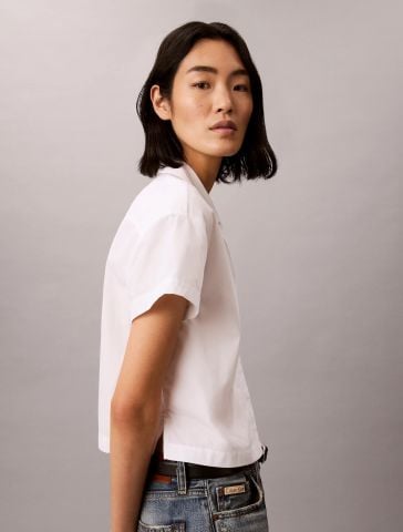 Calvin Klein - Áo Sơ Mi Nữ Cotton Poplin Boxy Shirt - 3