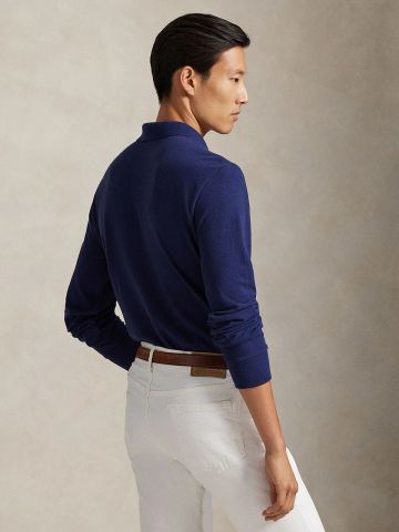 Ralph Lauren - Áo Thun Có Cổ Nam Custom Slim Fit Mesh Polo Shirt