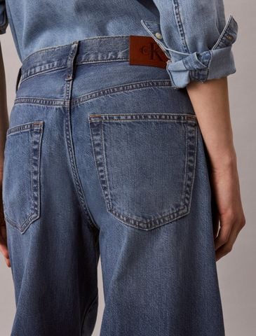 Calvin Klein - Quần Jean Dài Nữ Wide Leg Linen Jeans