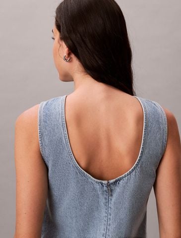 Calvin Klein - Đầm Mini Nữ Denim Shift Dress - 4