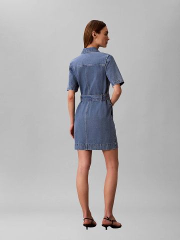 Calvin Klein - Đầm Sơ Mi Nữ Belted Shirt Dress Radio Blues
