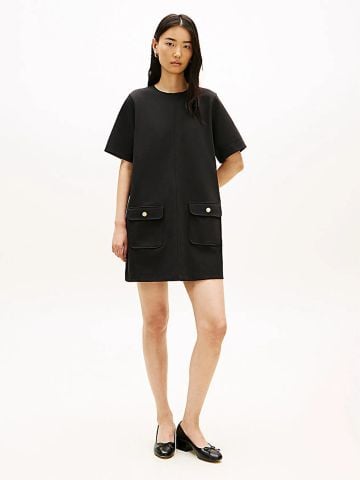 Tommy Hilfiger - Đầm Mini Nữ Gold-Tone Button Mini Shift Dress