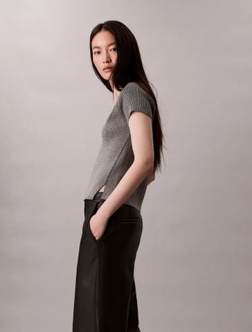 Calvin Klein - Áo Len Nữ Snowy Plaited Sleeveless Muscle - 2