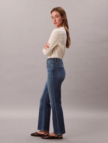 Calvin Klein - Quần Jean Dài Nữ High Rise Crop Flare Brook Fal