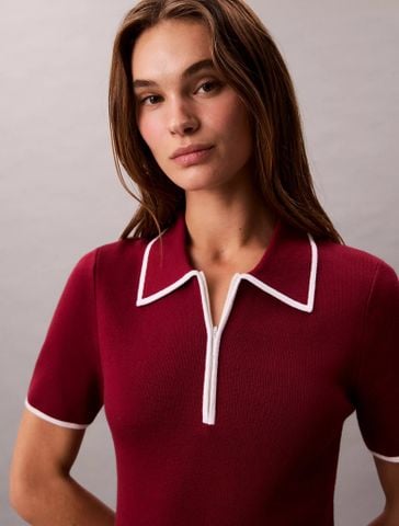 Calvin Klein - Đầm nữ Colorblock Trim Midi Dress