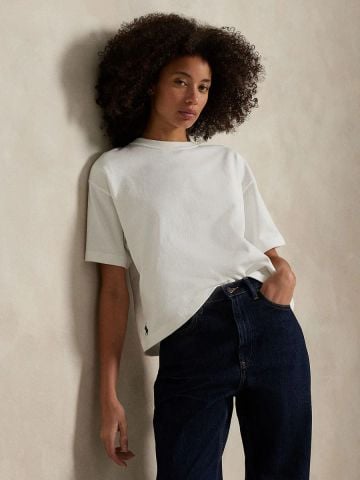 Ralph Lauren - Áo Thun Tay Ngắn Nữ Relaxed Crop Fit Cotton Jersey Tee