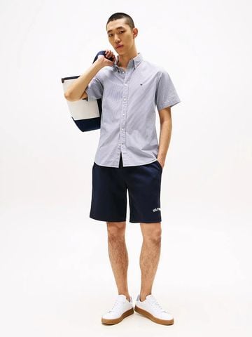 Tommy Hilfiger - Áo sơ mi tay ngắn nam Lightweight Poplin Stripe Shirt