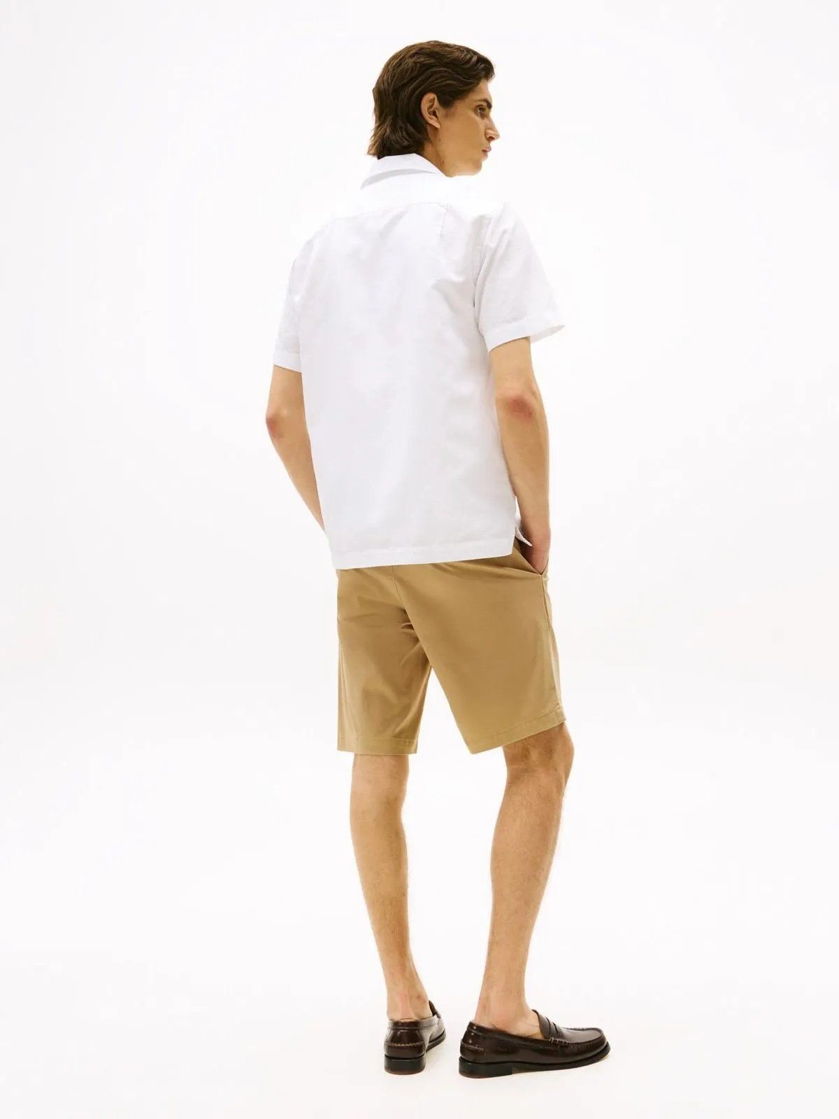 Tommy Hilfiger - Áo sơ mi tay ngắn nam TH Linen Blend Solid Shirt